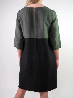 ADA Pellavamekko- tummanvihreä / musta