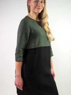 ADA Pellavamekko- tummanvihreä / musta