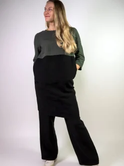 ADA Pellavamekko- tummanvihreä / musta