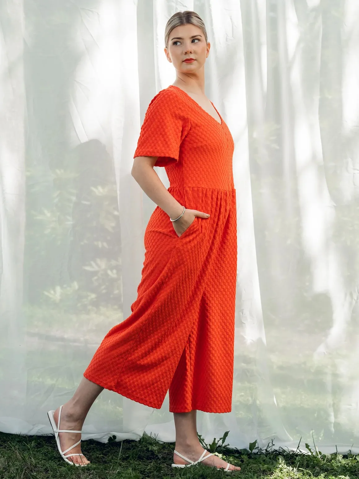 Andy Jumpsuit - Square Red