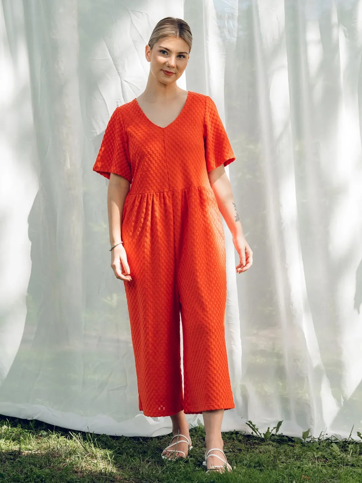 Andy Jumpsuit - Square Red