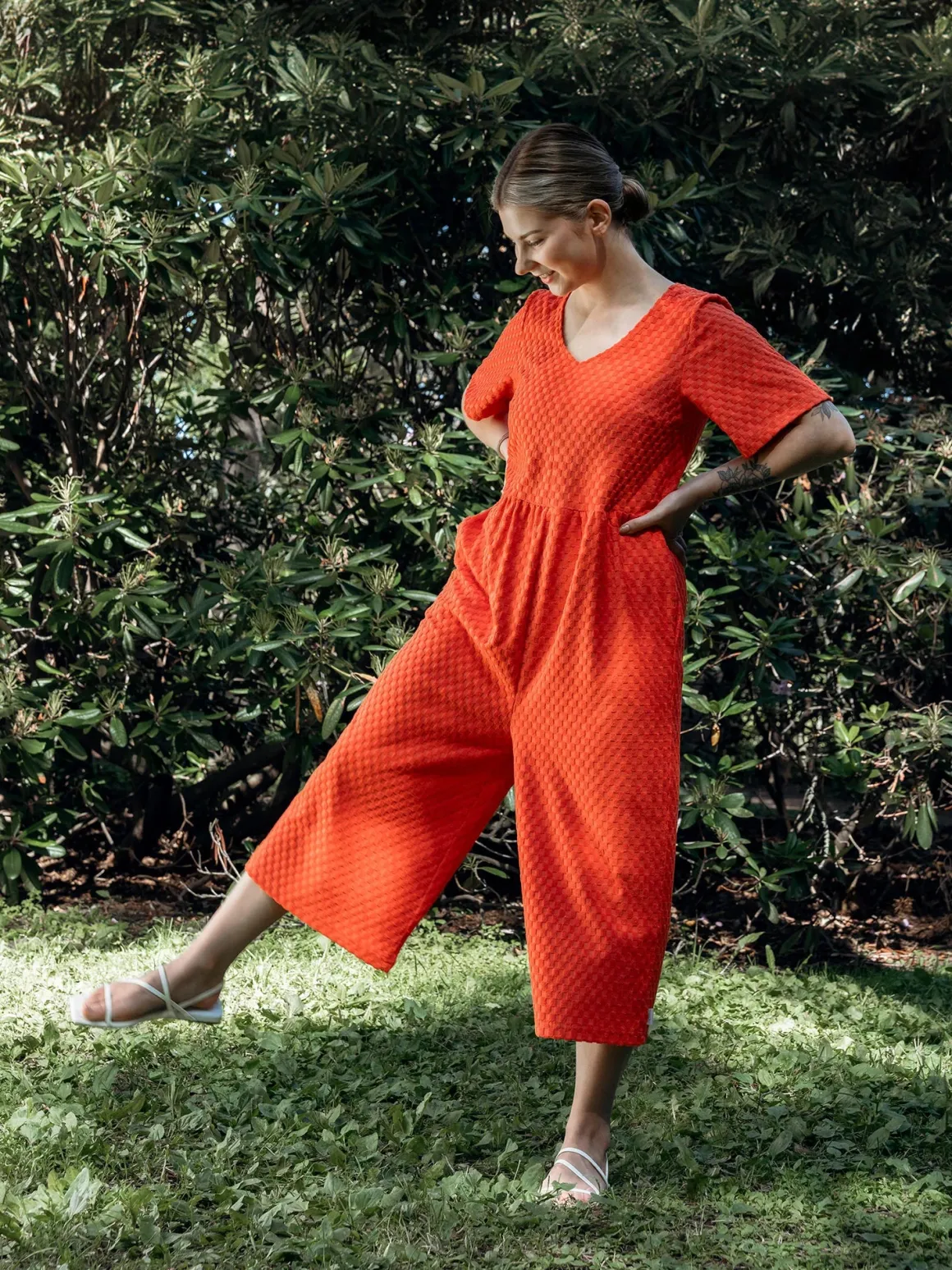 Andy Jumpsuit - Square Red