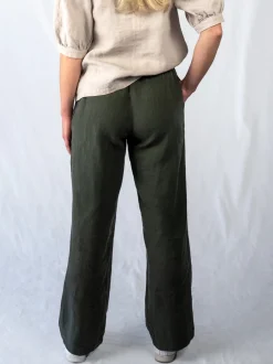 ASTA Pellavahousut - Tummanvihreä