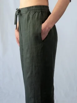 ASTA Pellavahousut - Tummanvihreä