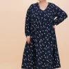Button Dress - Indigo Wind