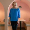 Classic Linen Blouse - Marina Blue
