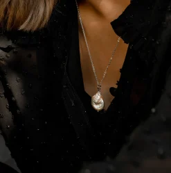 Coin Pearl thin chain - Silver