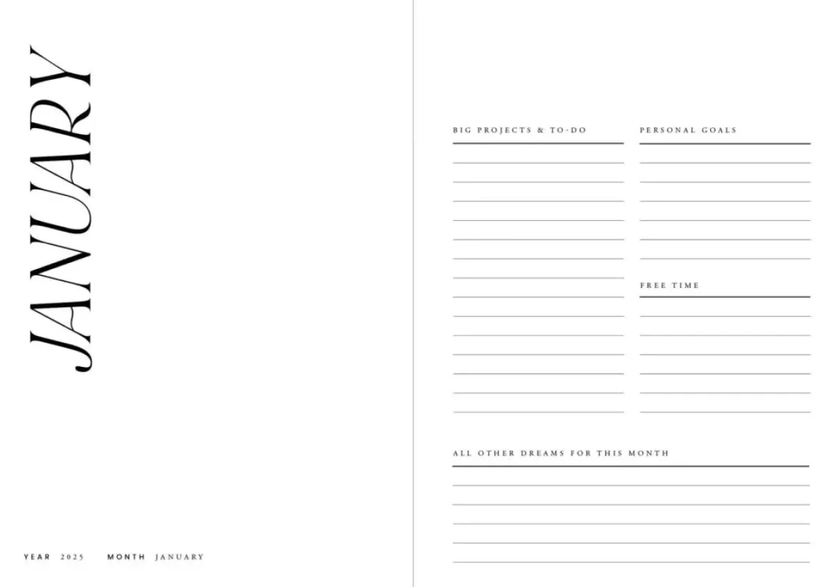 Cozy Planner 2025 - Green Stripes