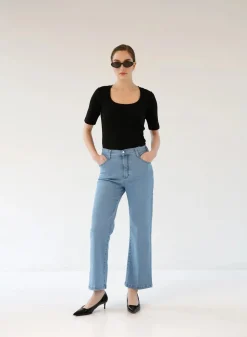 Denim Wide Faded Blue