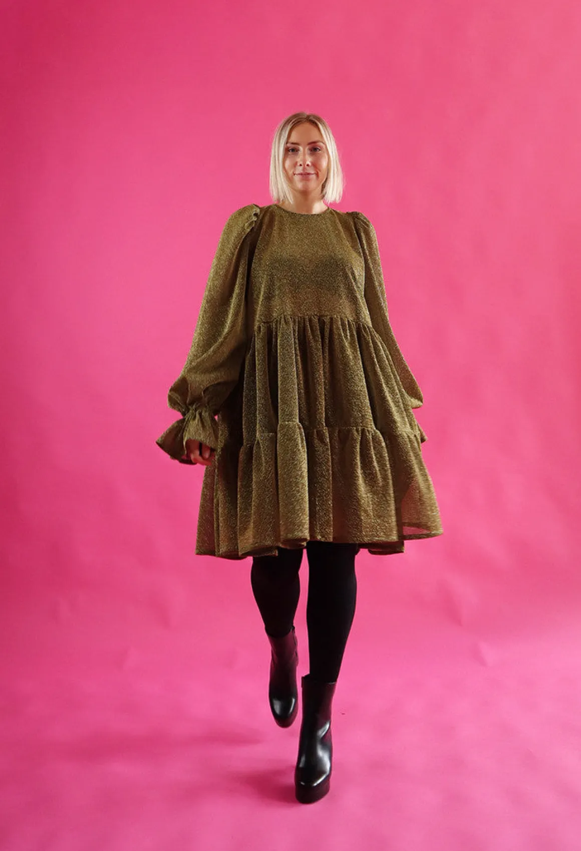 Dishy Dress - Glitter Musta/Kulta M/L