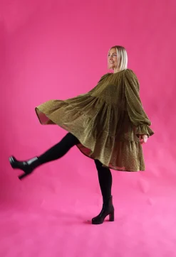 Dishy Dress - Glitter Musta/Kulta M/L