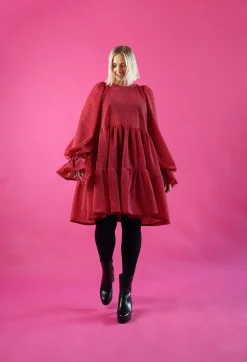 Dishy Dress - Glitter Punainen