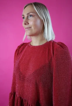Dishy Dress - Glitter Punainen
