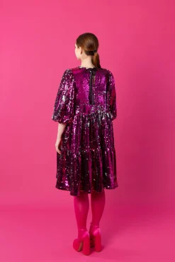 Dishy Dress - Pinkki Paljetti XL/XXL