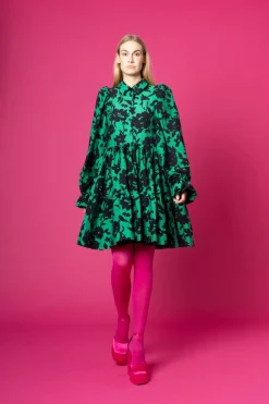 Dishy Dress - Vihreä Kukka