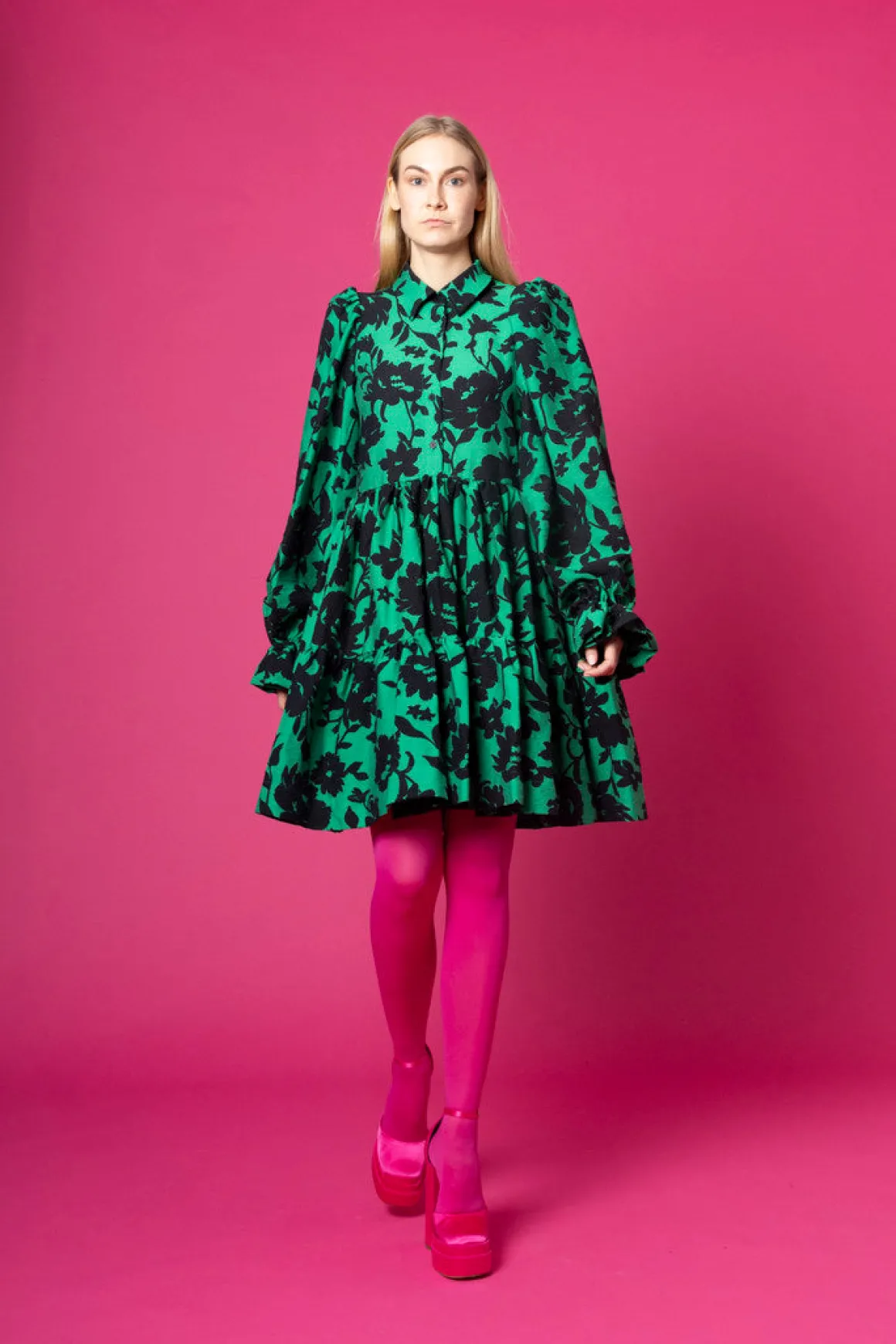 Dishy Dress - Vihreä Kukka