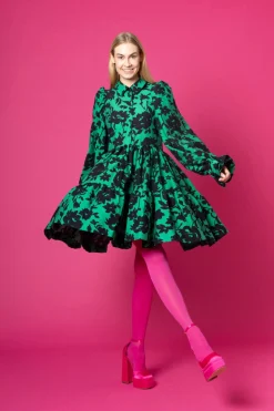 Dishy Dress - Vihreä Kukka