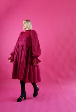 Dishy Dress Rusettikauluksella - Glitter Pinkki