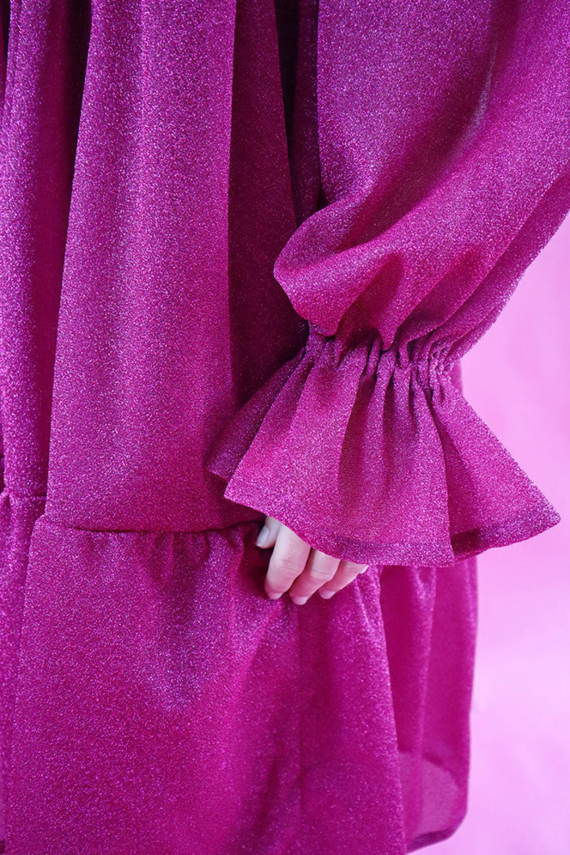 Dishy Dress Rusettikauluksella - Glitter Pinkki