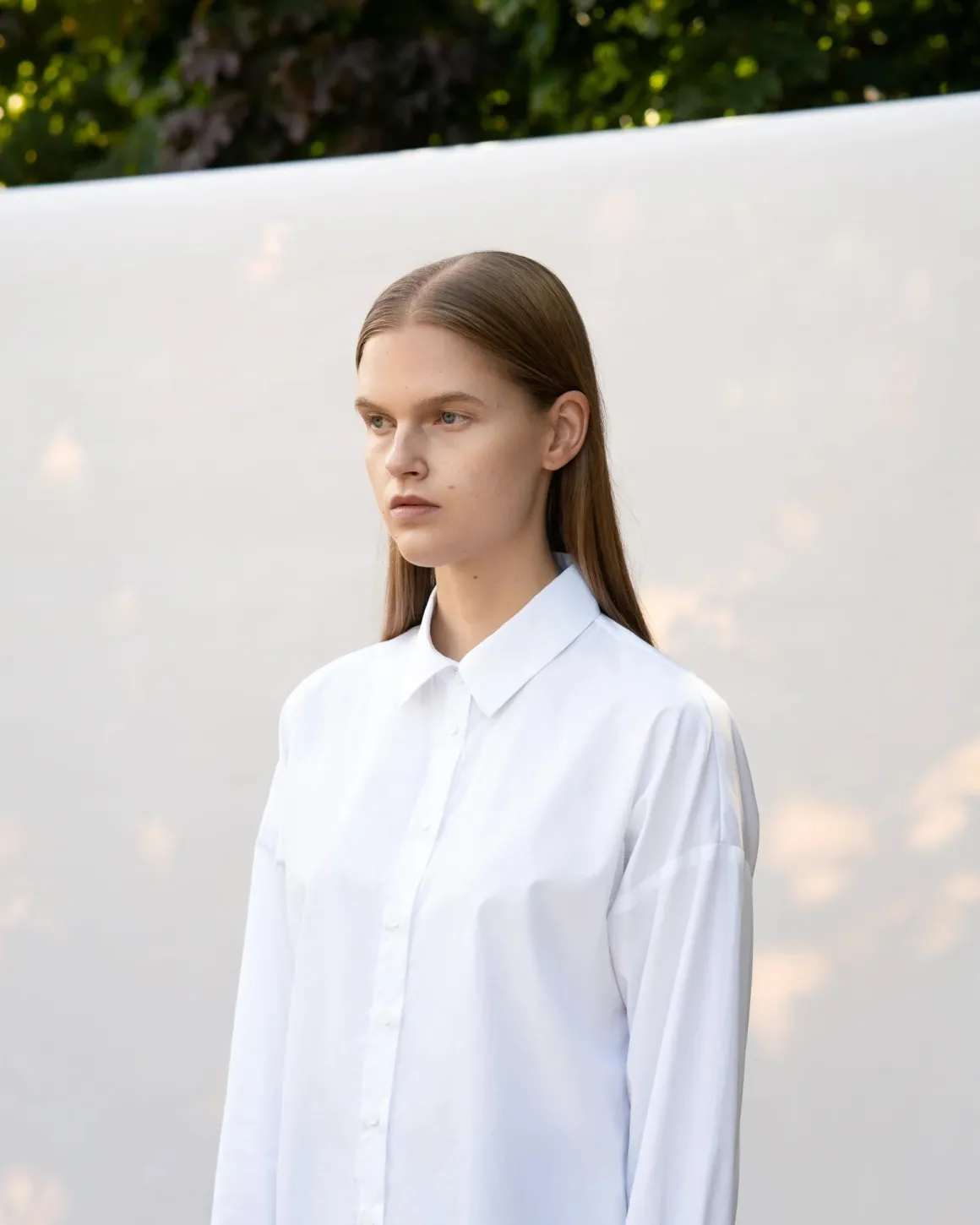 Dropped Shoulder Shirt - White