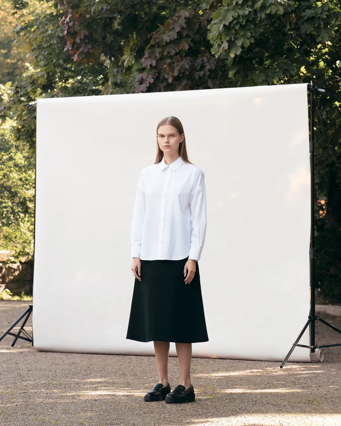 Dropped Shoulder Shirt - White