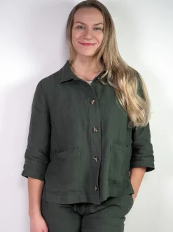 ELSA Pellavajakku - Tummanvihreä