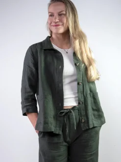 ELSA Pellavajakku - Tummanvihreä