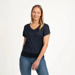 Eva merino T-paita - Indigonsininen