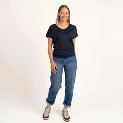 Eva merino T-paita - Indigonsininen