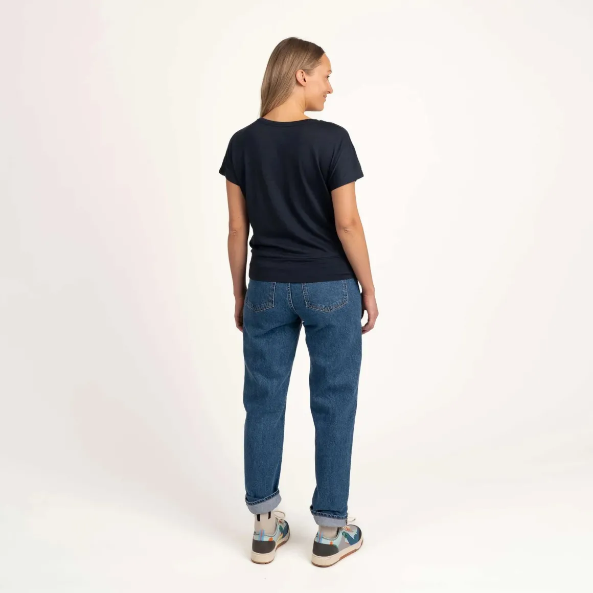 Eva merino T-paita - Indigonsininen