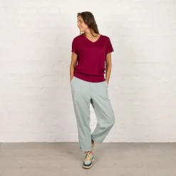 Eva merino T-paita - Rubiini