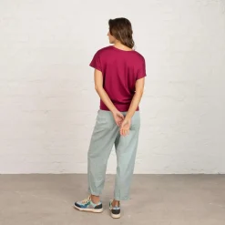 Eva merino T-paita - Rubiini