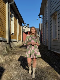 Floral Blush Frill Dress