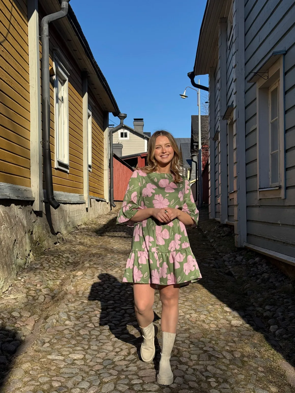 Floral Blush Frill Dress