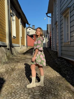 Floral Blush Frill Dress