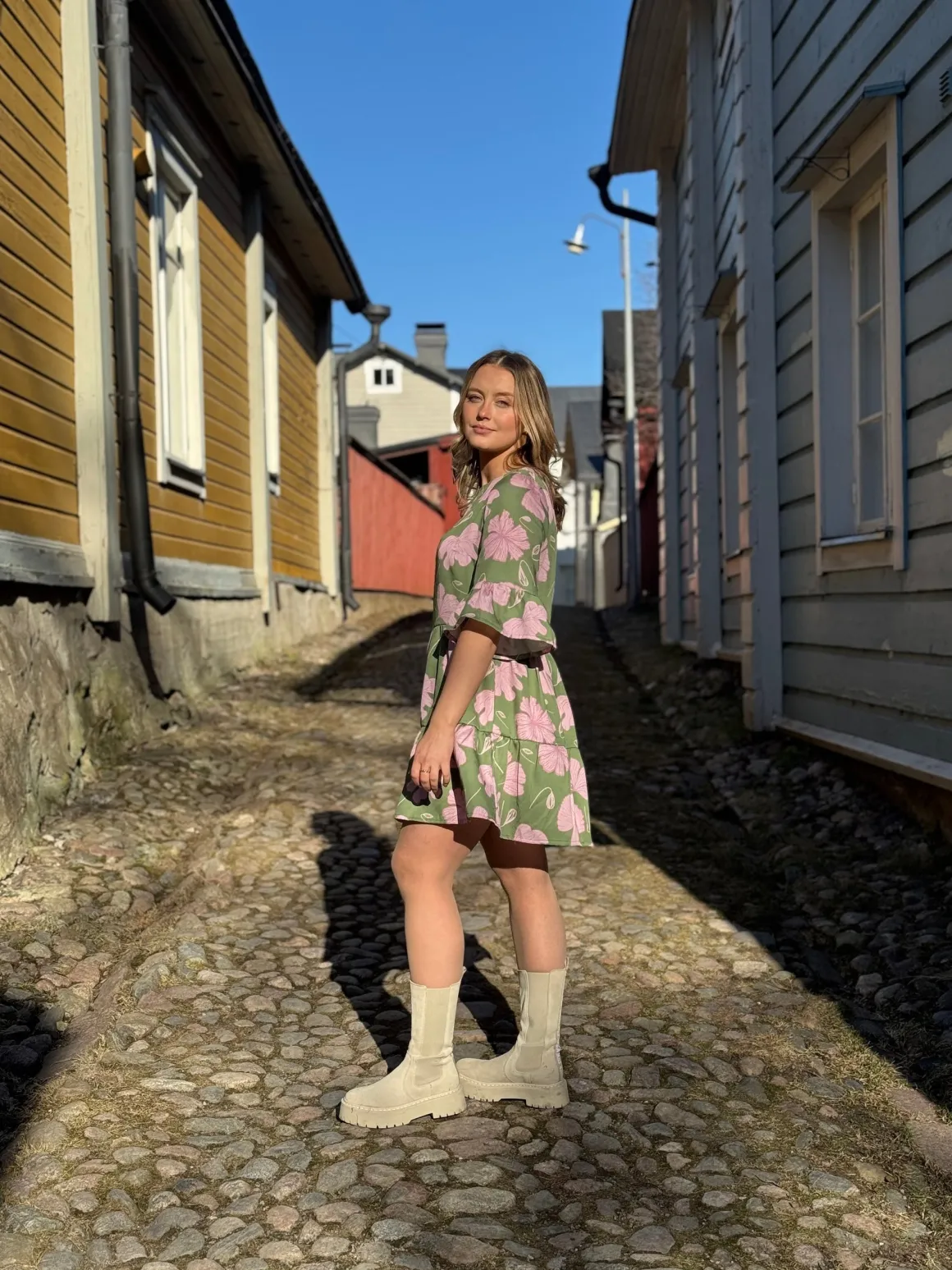 Floral Blush Frill Dress