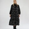 Flowy Dress Long - Daisy Black