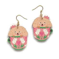 Fluffy Puppy Tea - Earrings