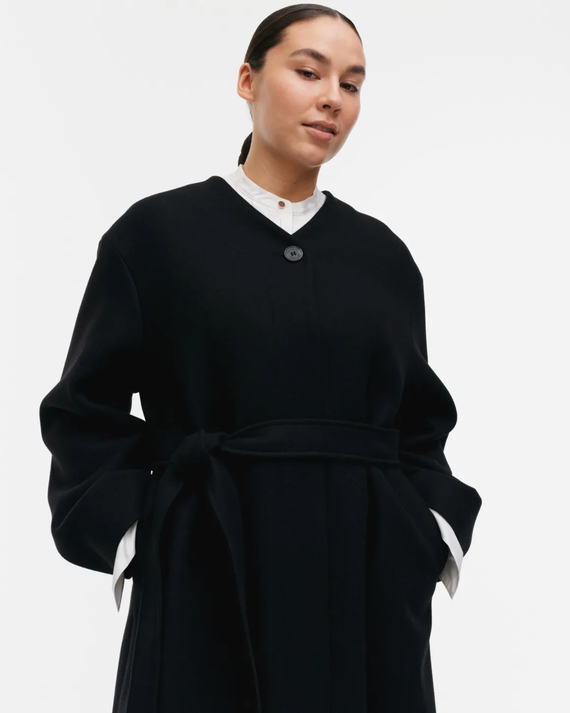 Formaali Solid Villakangastakki - Musta S