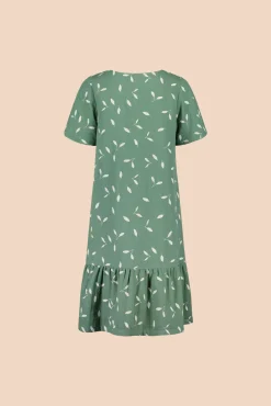 Frill Button Dress - Sage Wind