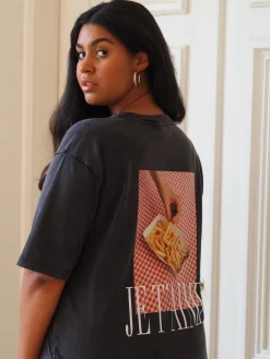 Je T'aime Oversize T-shirt - Stonewashed Black XS