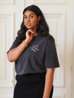 Je T'aime Oversize T-shirt - Stonewashed Black XS