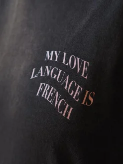 Je T'aime Oversize T-shirt - Stonewashed Black XS