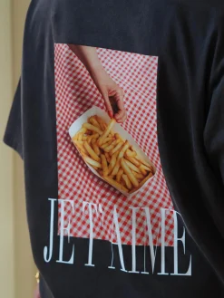 Je T'aime Oversize T-shirt - Stonewashed Black XS