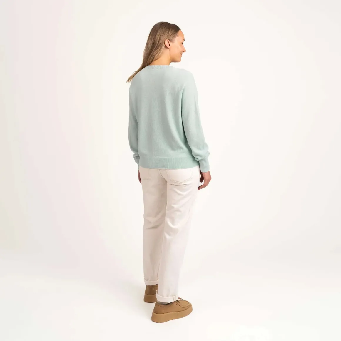 Kide merinoneulepusero - Vaalea minttu