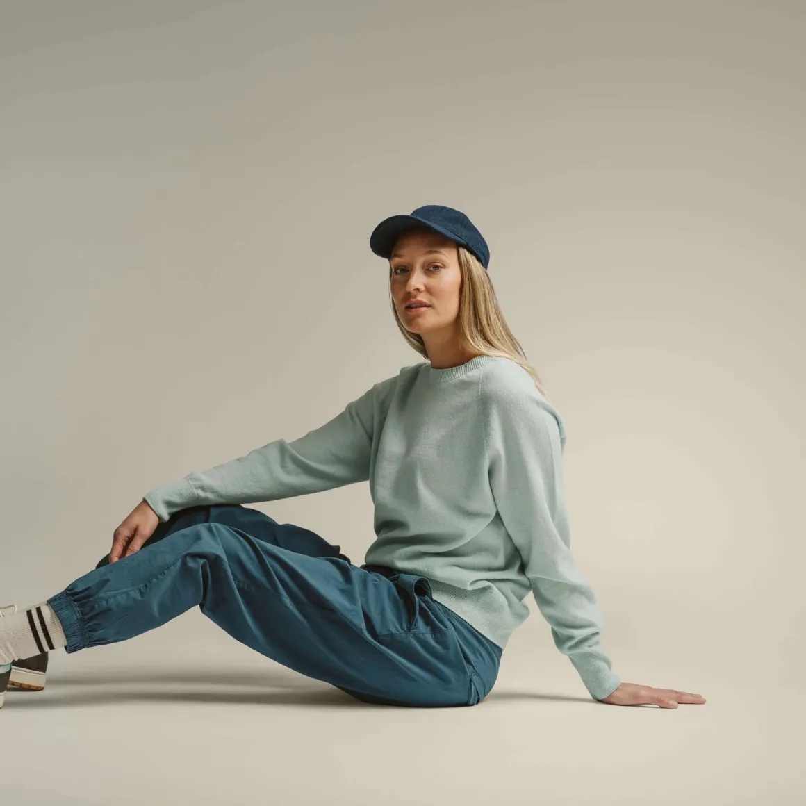 Kide merinoneulepusero - Vaalea minttu