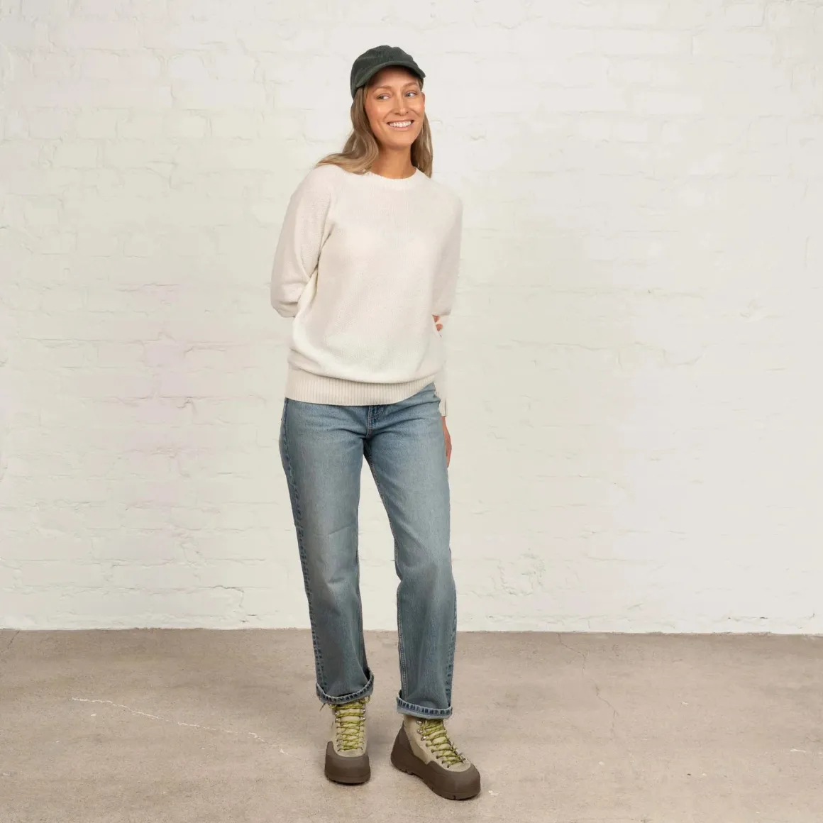 Kuohu merinoneulepusero - Lumenvalkoinen