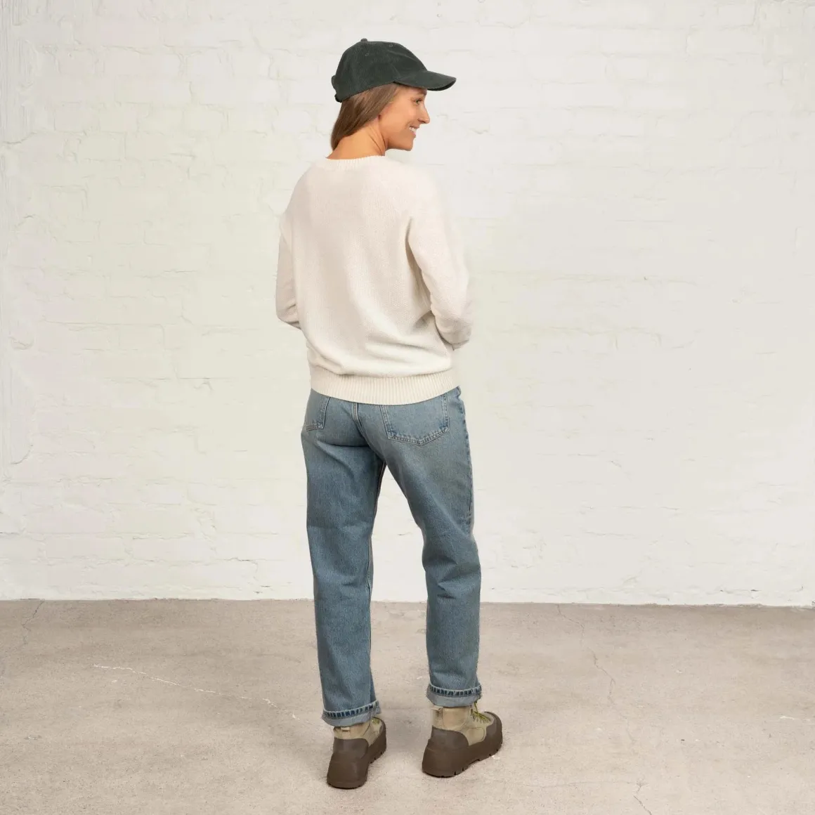 Kuohu merinoneulepusero - Lumenvalkoinen