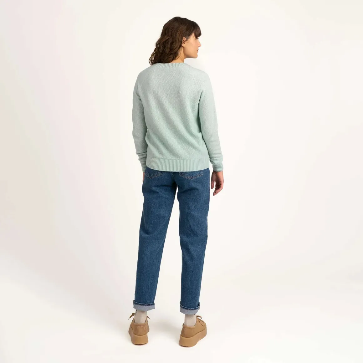 Kuohu merinoneulepusero - Vaalea minttu