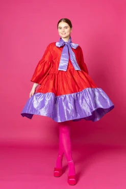 Lush Dress - Punainen/Laventeli M/L